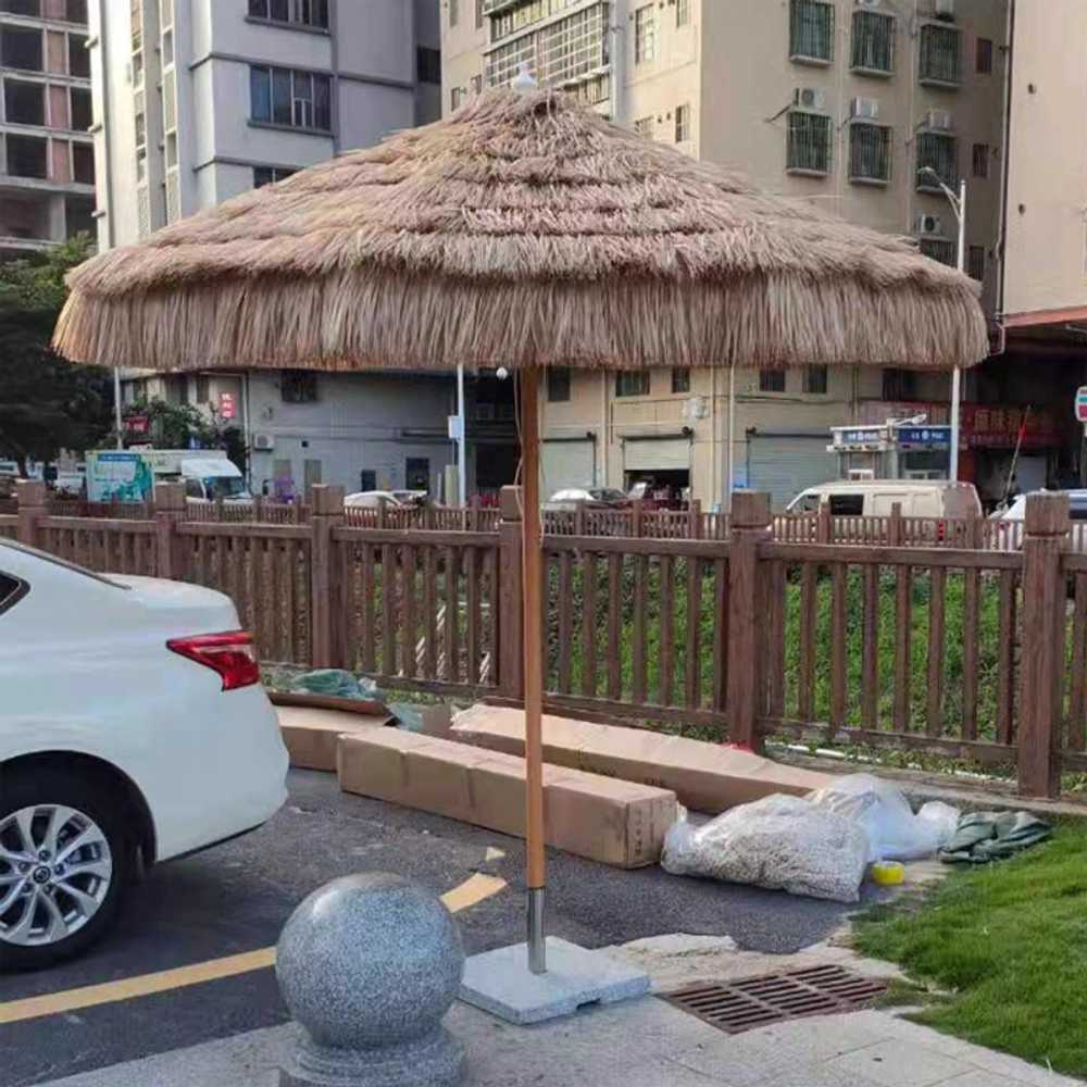 밀짚 파라솔 풀빌라 차양막 그늘 캠핑 정원 볏짚 초가 2.5m 원형 - 상세 이미지 2