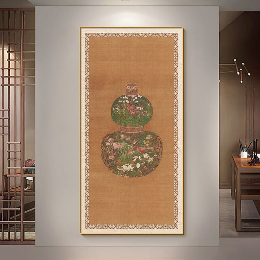 호리병 그림 액자 행운 기원 현관 입구 벽장식 선물 A 50x100cm 골드프레임 - 상세 이미지 4