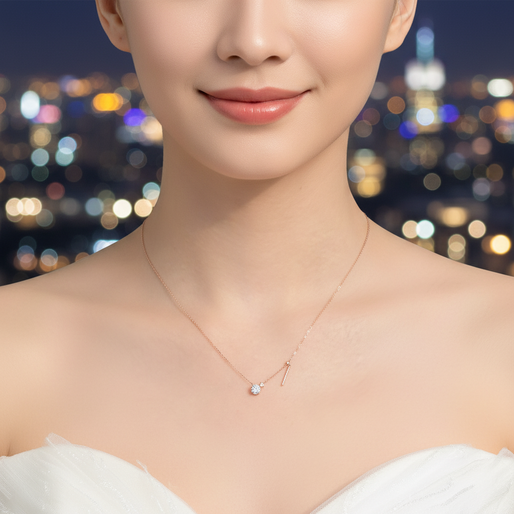 천연 7부 다이아 목걸이 우신 GIA 매력 넘치는 프로포즈 결혼 기념일 선물 여자 친구 - 상세 이미지 2