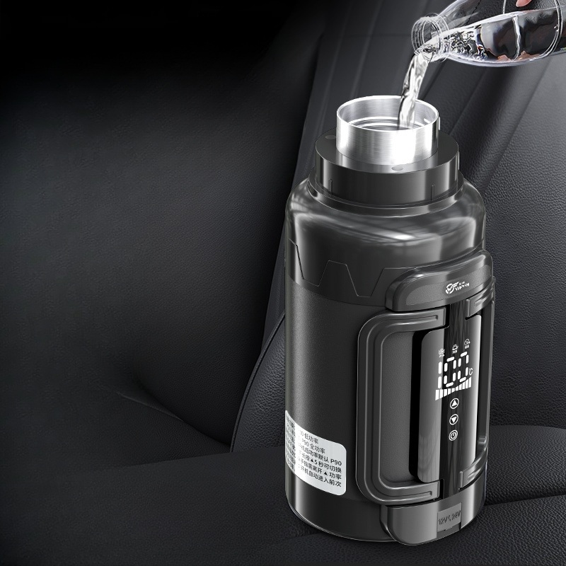 차량용커피포트 모닝업 카포트 1.5L 12V 24V 범용 터치 온도조절 대용량 전기온수포트 - 상품 이미지