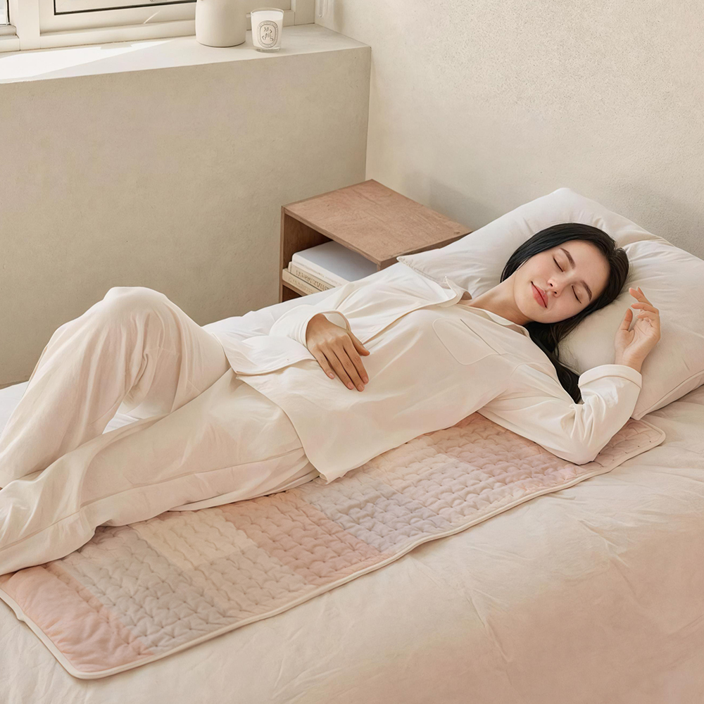 프롬비 닥터슬로우 와이드형 전기방석 허리 어깨 복부 전기찜질기 FD224 허니베이지