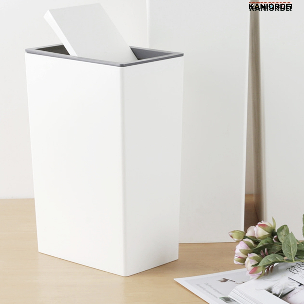슬림 휴지통 인테리어 쓰레기통 예쁜 모던 화이트 사무실 가정용 6.5L - 상품 이미지