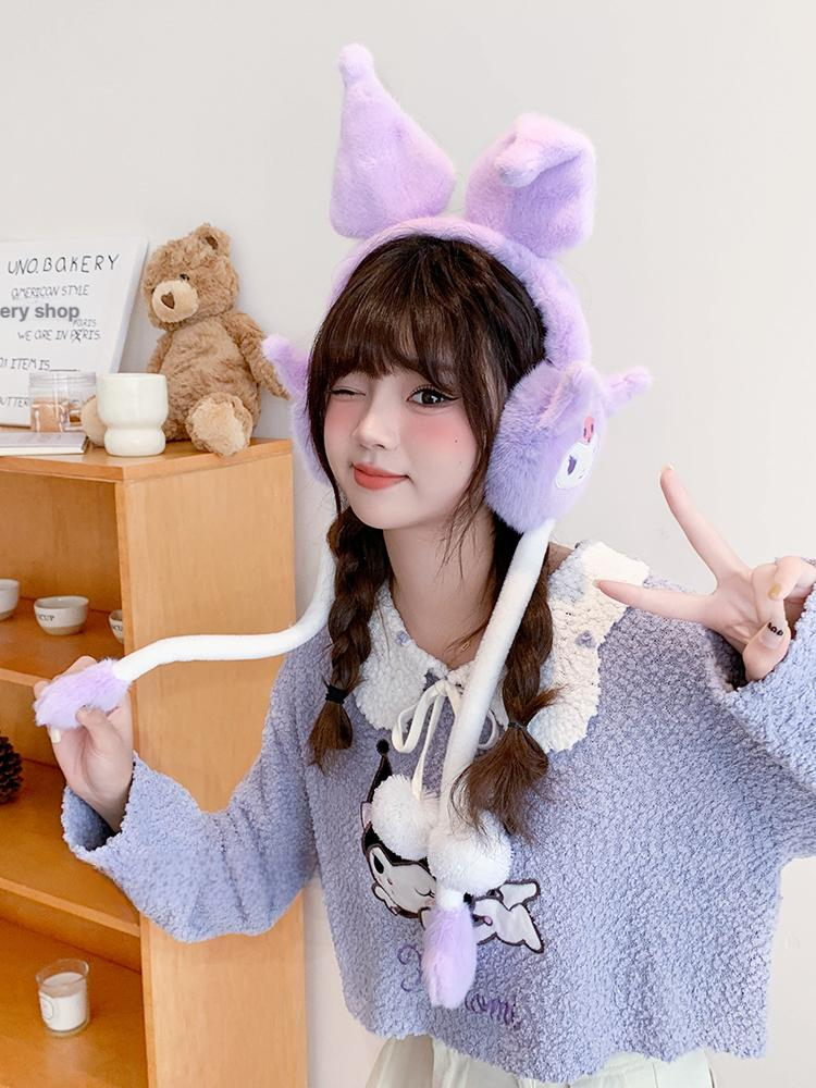 산리오 귀마개 장갑 3D 움직이는 귀 시나모롤 쿠로미 포차코 마이멜로디 시나모롤 - 상세 이미지 3