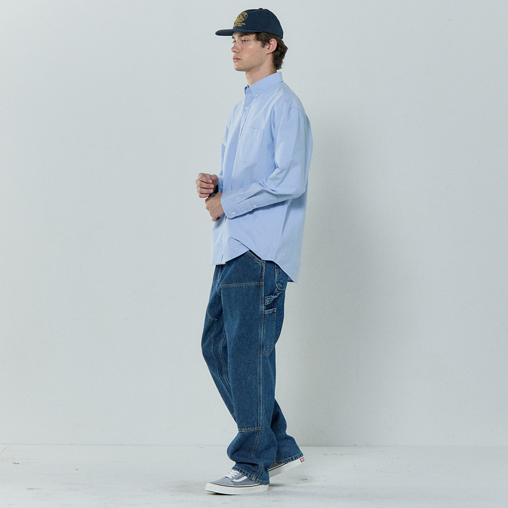 베이직하우스 세미오버핏 롱 슬리브 옥스포드 셔츠