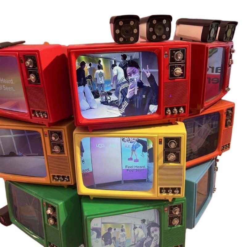 레트로 소형 TV 모형 재생 기능 빈티지 촬영 - 상품 이미지