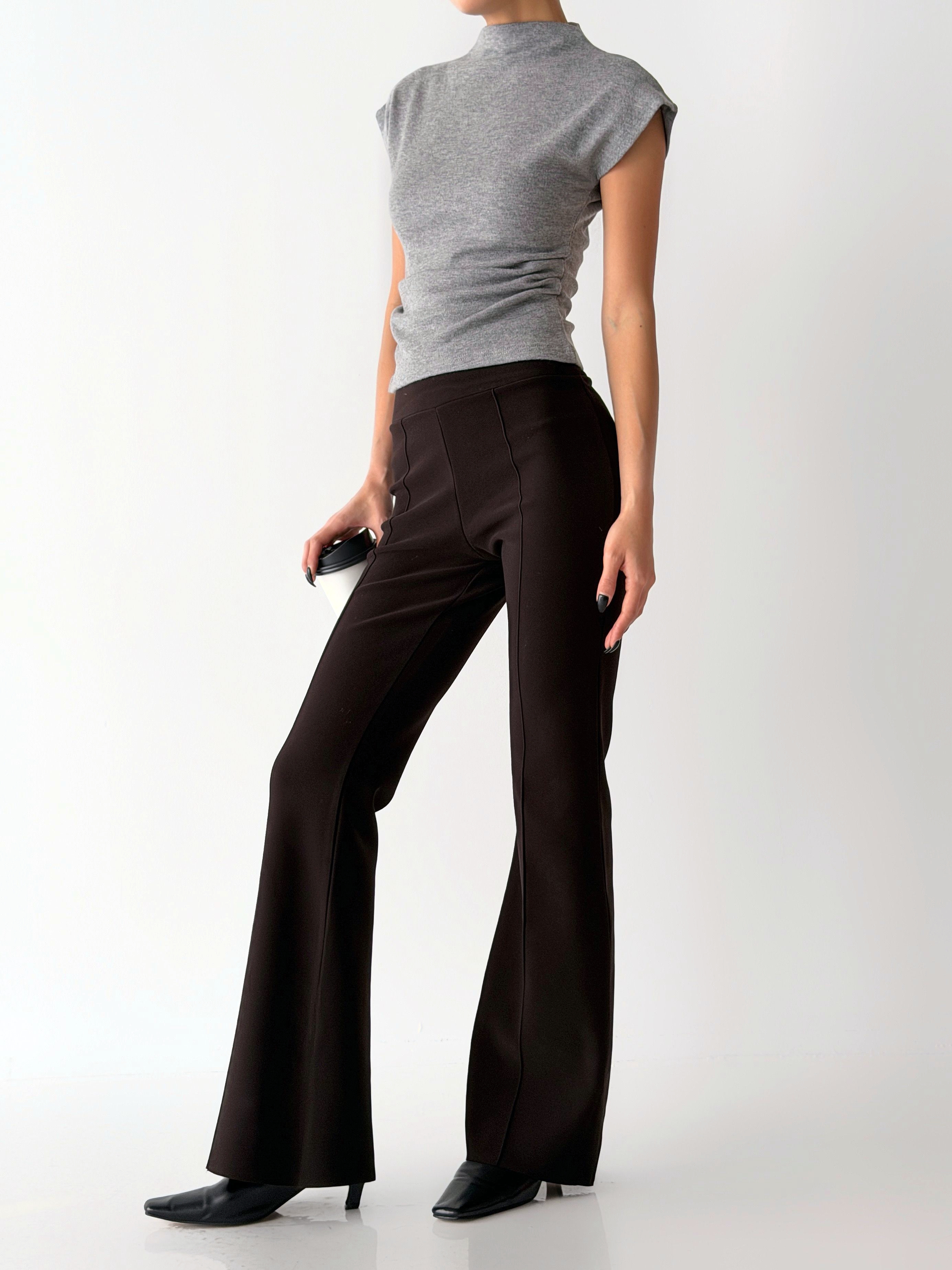 기모 스판 핀탁 부츠컷 팬츠 - 상품 이미지