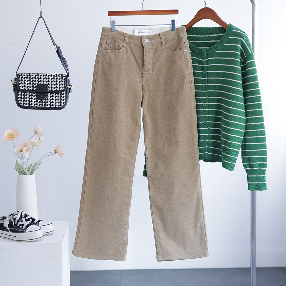 [오픈할인/정상가46800] 메벨 파스텔 코듀로이 겨울 데일리 일자핏 히든밴딩 팬츠 - 상세 이미지 2