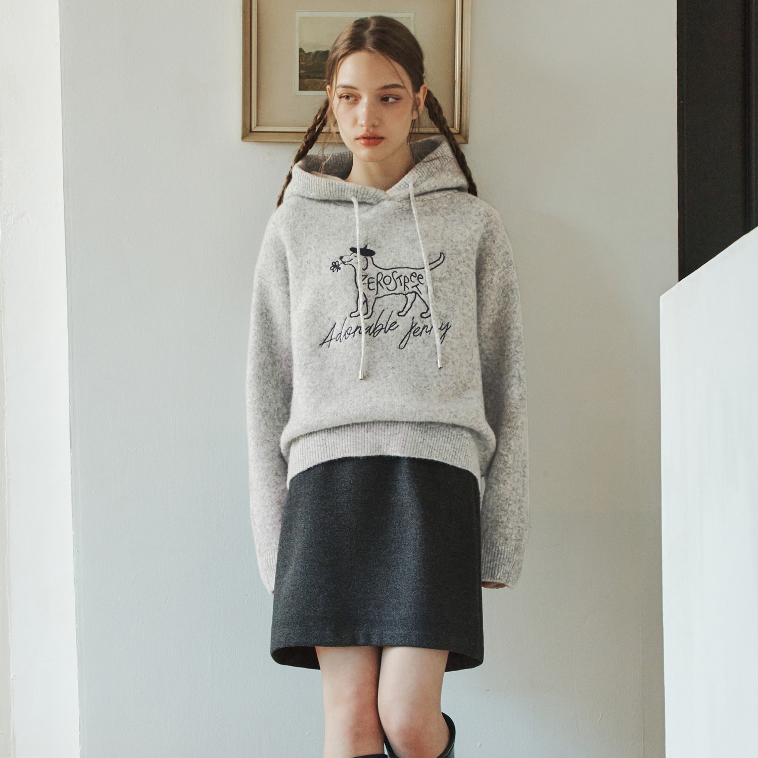 [제로스트릿] 허쉬 플레인 스커트 HUSH PLAIN SKIRT / GRAY 이미지 2