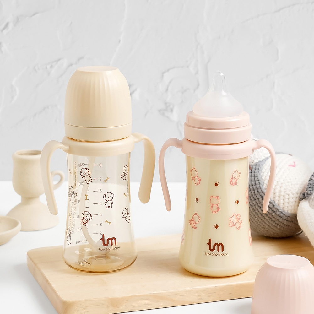 [토비앤몰리] 새지 않는 아기 유아 물병 어린이집 자기주도 이유식 빨대컵 180ml 280ml