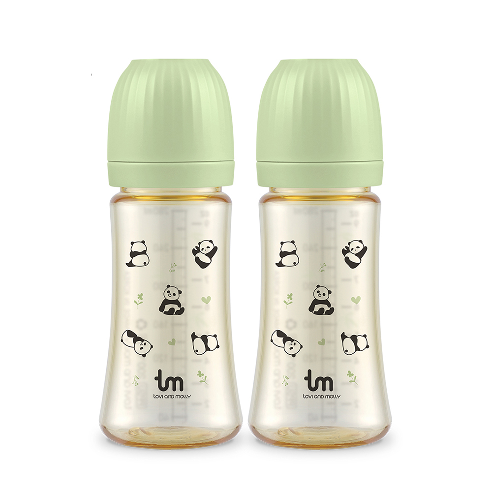 토비앤몰리 PPSU 젖병 -젖꼭지 미포함/ 더블하트 모윰 베베그로우 호환 280ml, 포포 그린, 4개 - 상세 이미지 2