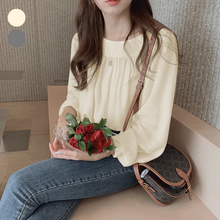 셔링 데일리 스퀘어넥 블라우스 - 메인 이미지