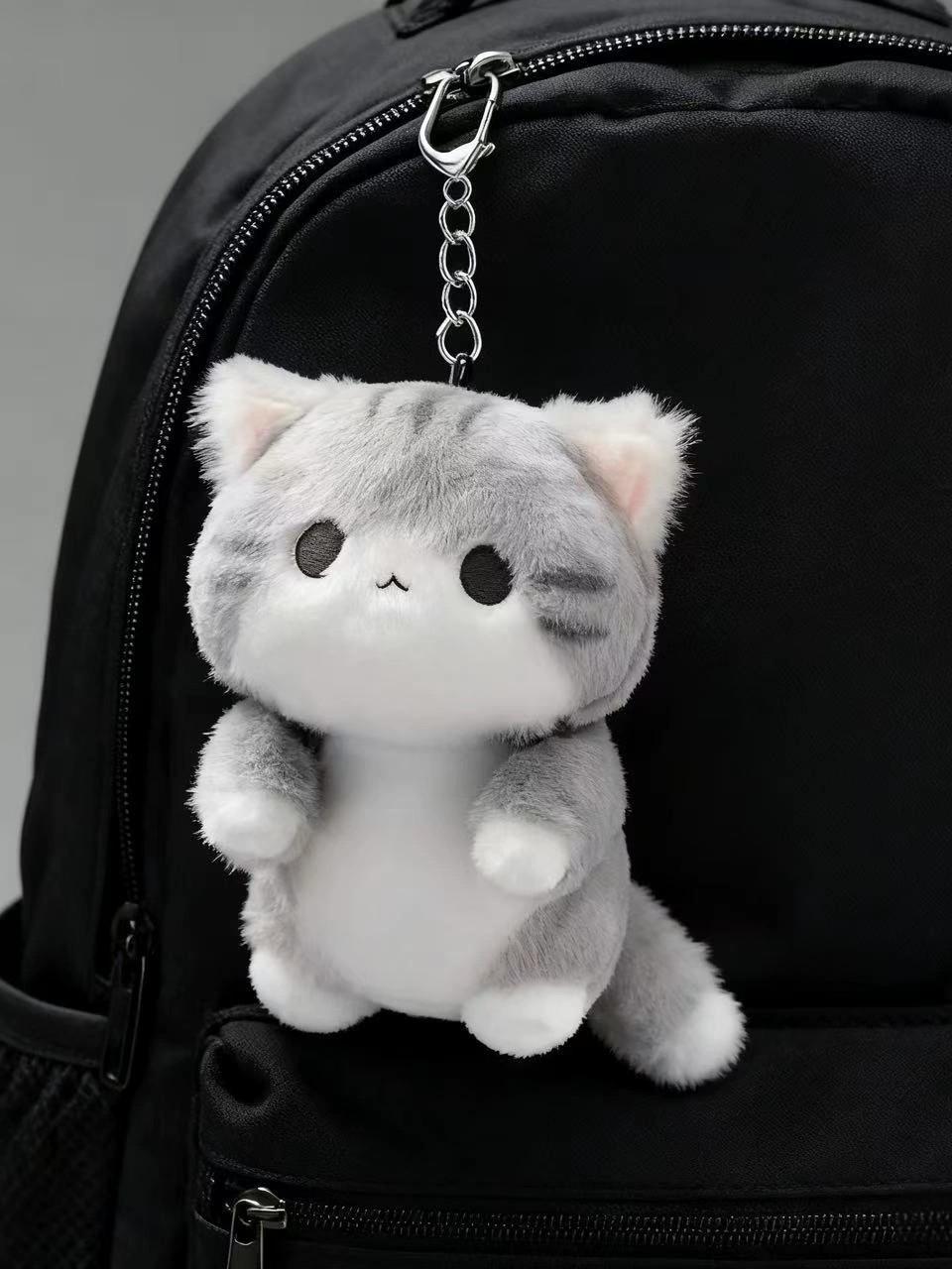 고양이 털 인형 귀여운 키링 가방 장식 선물용 펜던트 소프트 큐트 캣 1개 - 상세 이미지 3