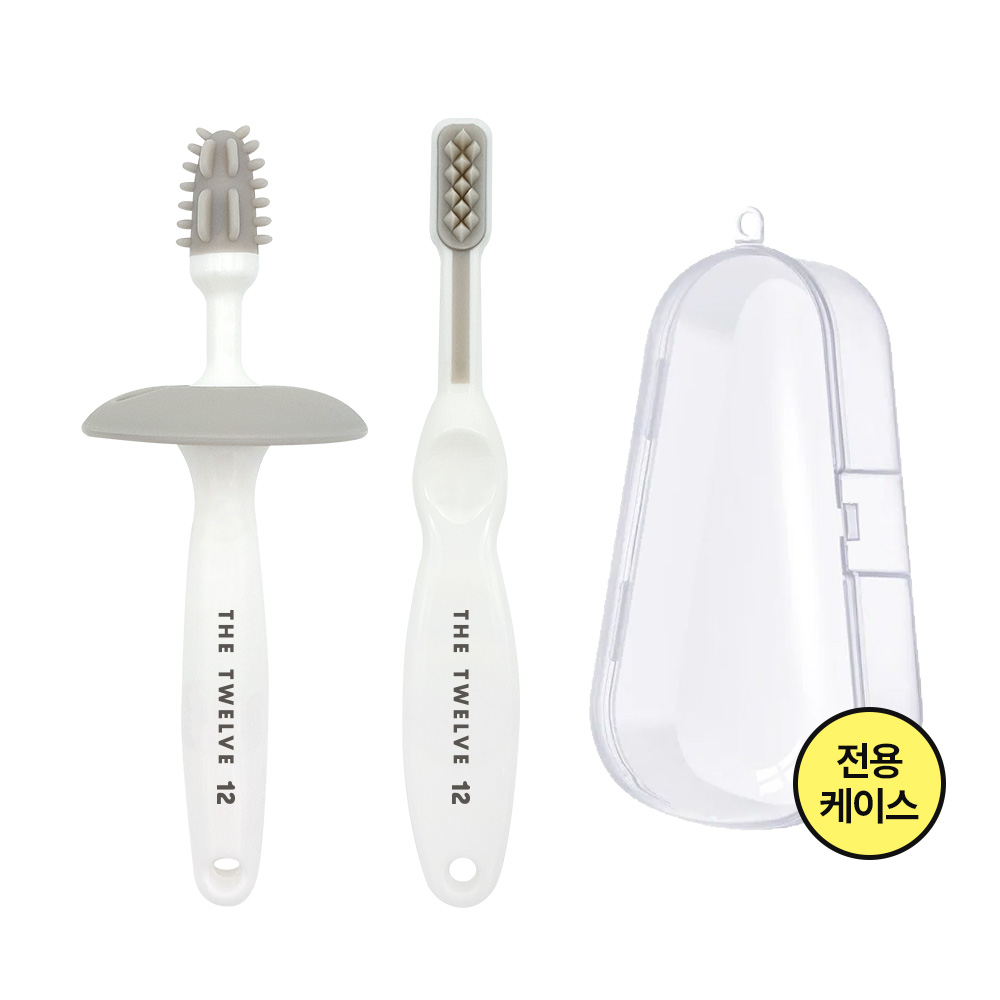 더트웰브 아기칫솔 2개입 1단계 실리콘 유아 돌아기 6개월