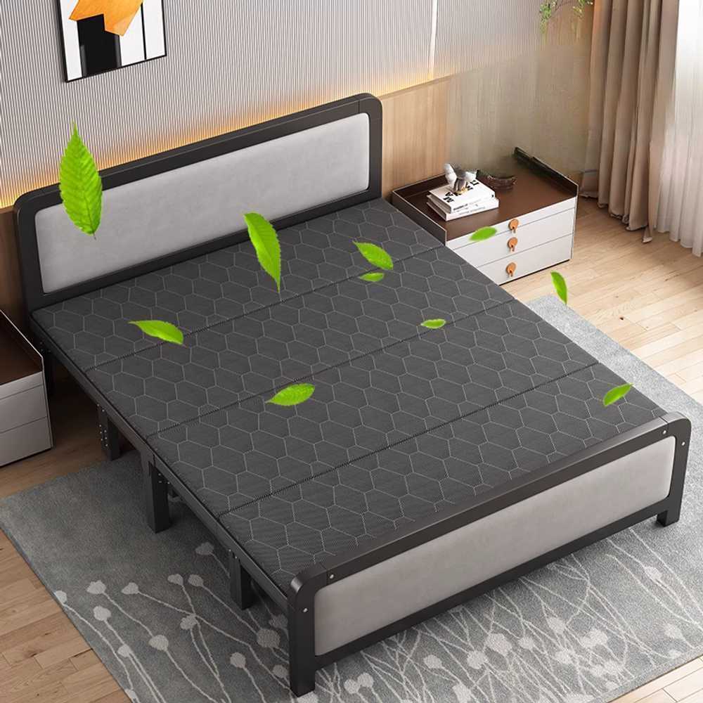 철제 침대프레임 접이식 폴딩 편리한 원룸 침대 베드 A형 100cm (블랙) 이미지 6