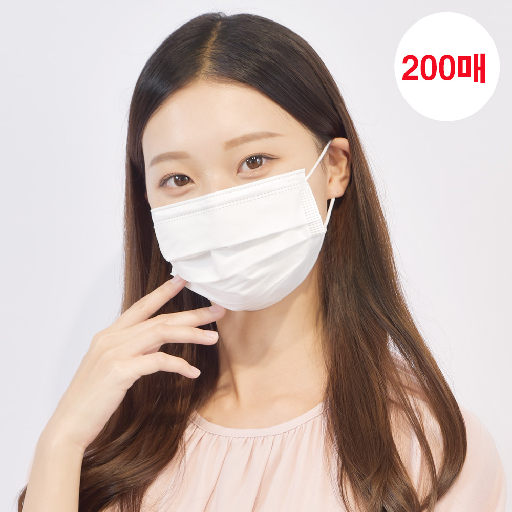 메디케이알 베이직핏 덴탈마스크 KF-AD 200매 L(대형), 백설기, 200개