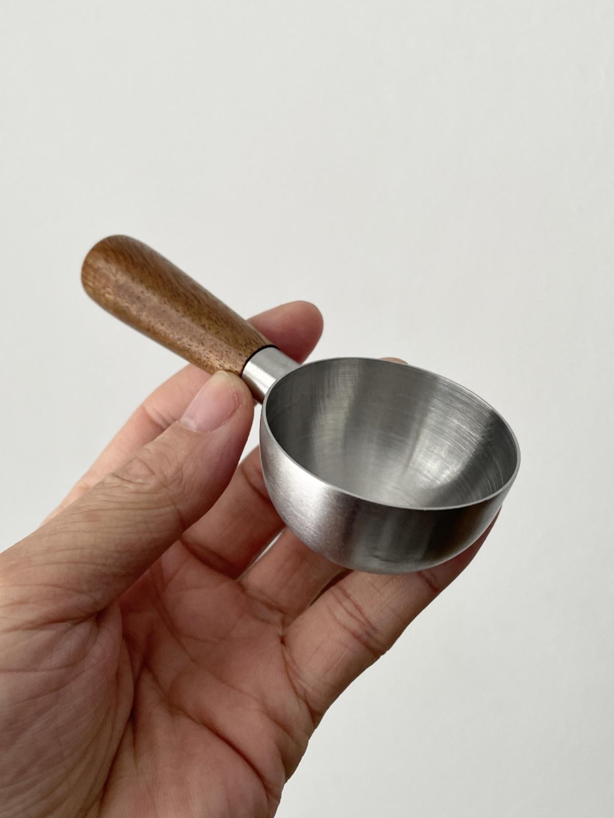 커피 계량 스푼 호두나무 손잡이 스테인리스 원두 가루 35ml 밀가루 430 - 상세 이미지 2