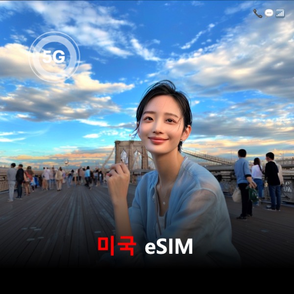 [올인원번호팩] 미국 이심 eSIM 전화번호 데이터 문자 전화통화 제공 이심통 - 상품 이미지