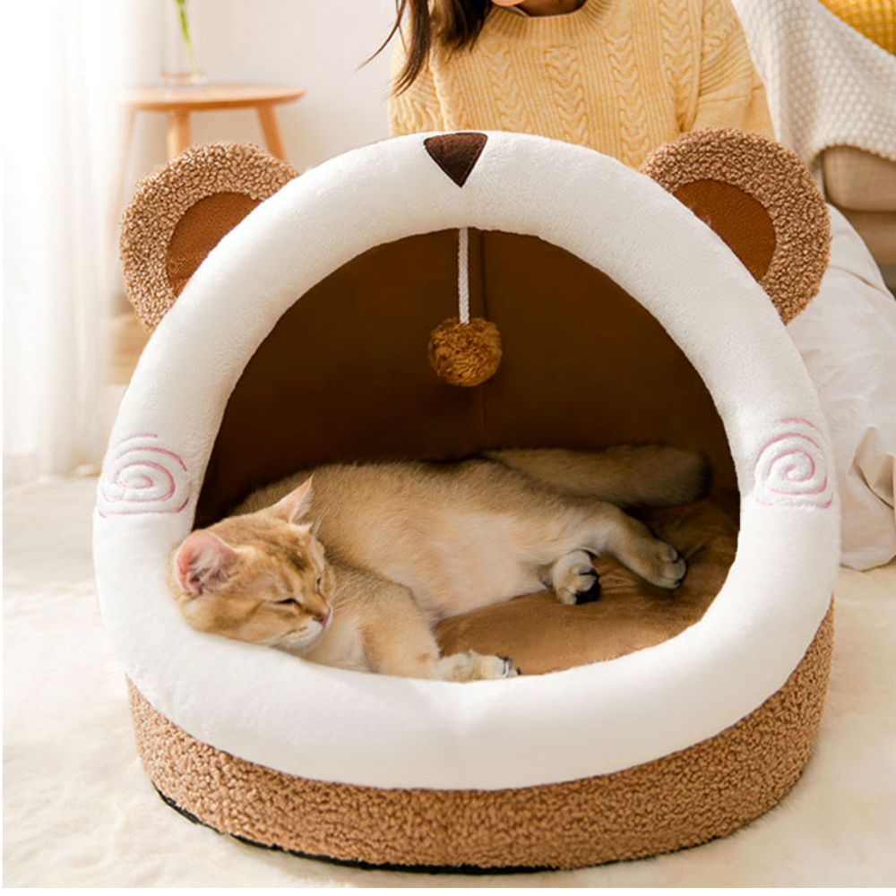 고양이 숨숨집 강아지 하우스 애견 동굴집 침대 텐트 곰돌이하우스 소형