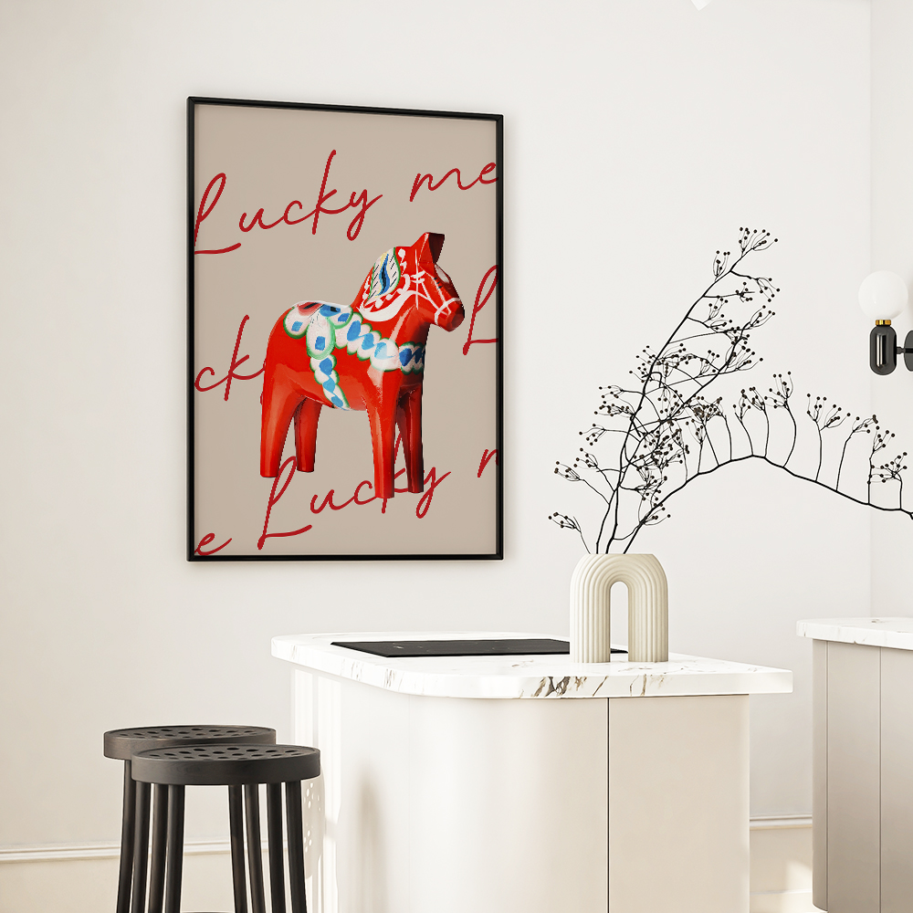 인테리어 말 그림 액자 붉은말 풍수 거실 포스터 A2 럭키 레드홀스