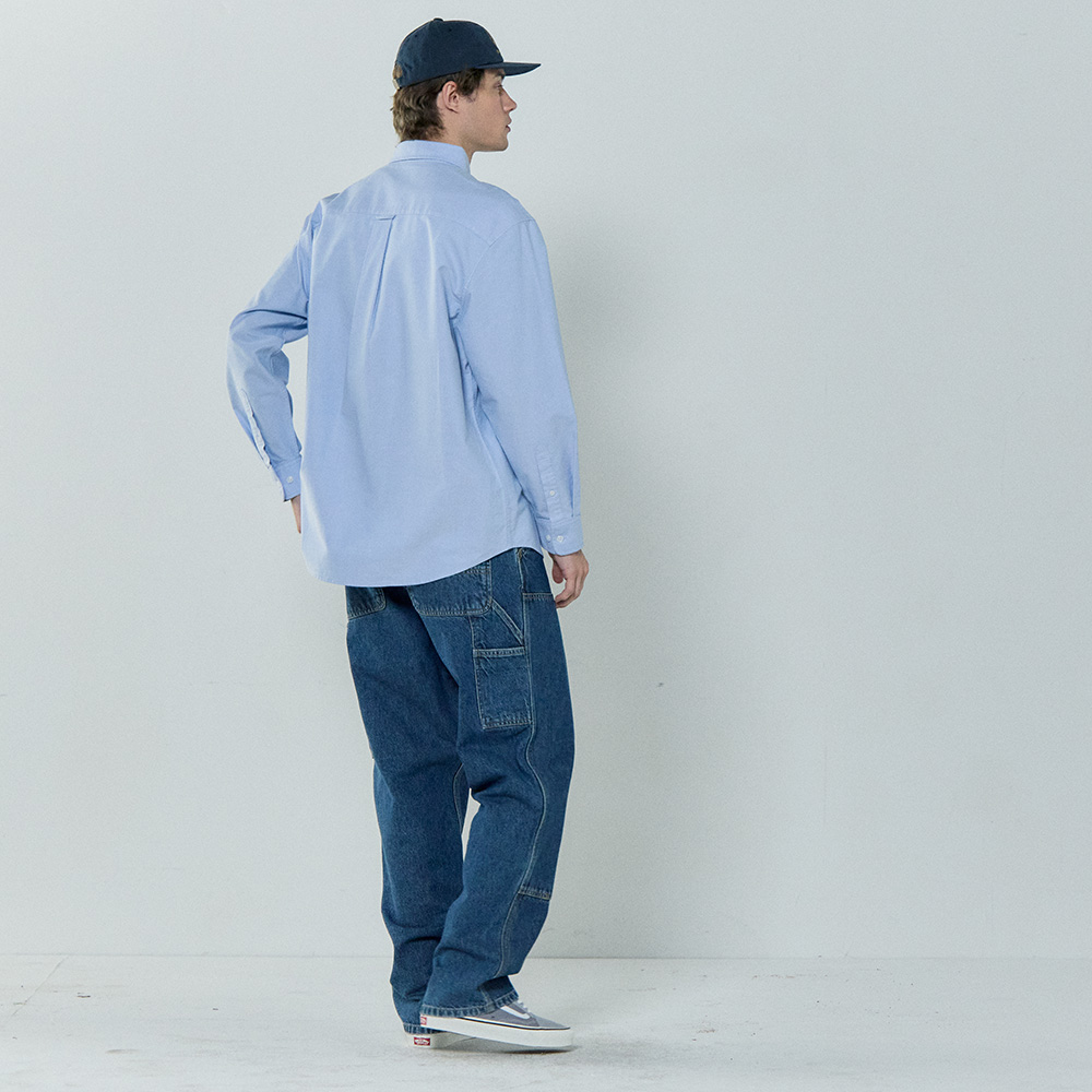 베이직하우스 세미오버핏 롱 슬리브 옥스포드 셔츠