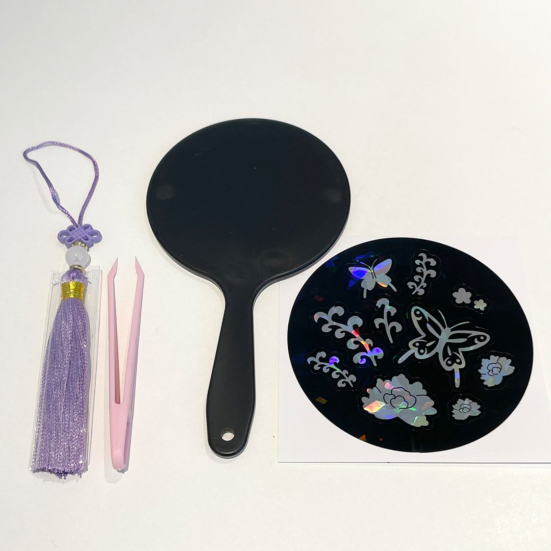 자개 스티커 손거울 만들기 DIY 키트 휴대용 나전칠기 전통공예품 한국 기념품 외국인 선물 - 상세 이미지 2