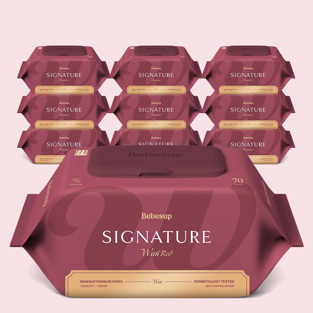 베베숲 시그니처 위드  레드 70매 캡 5팩+5팩