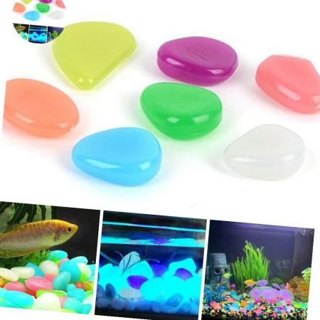 야광 자갈 플라스틱조약돌 어항 화분 정원 꾸미기