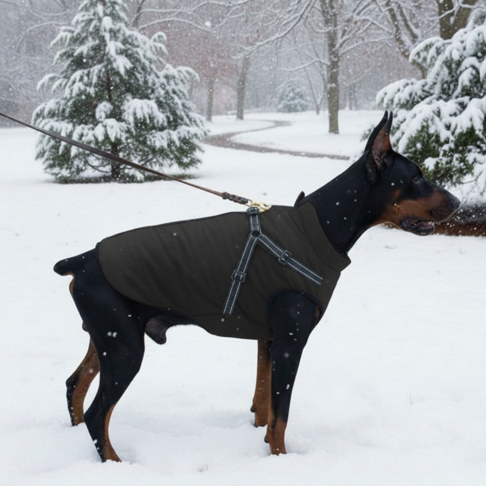 위드레오 강아지 하네스 패딩 소형견 중형견 겨울옷 오렌지, XS