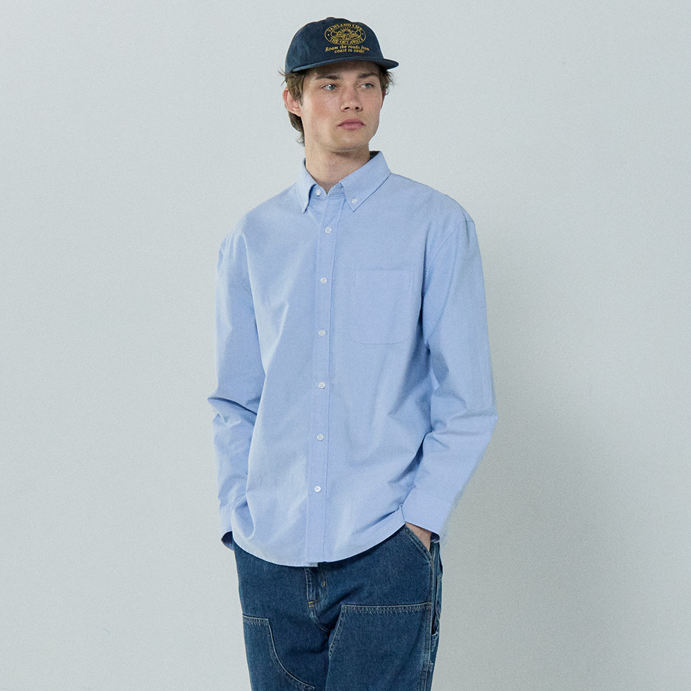 베이직하우스 세미오버핏 롱 슬리브 옥스포드 셔츠