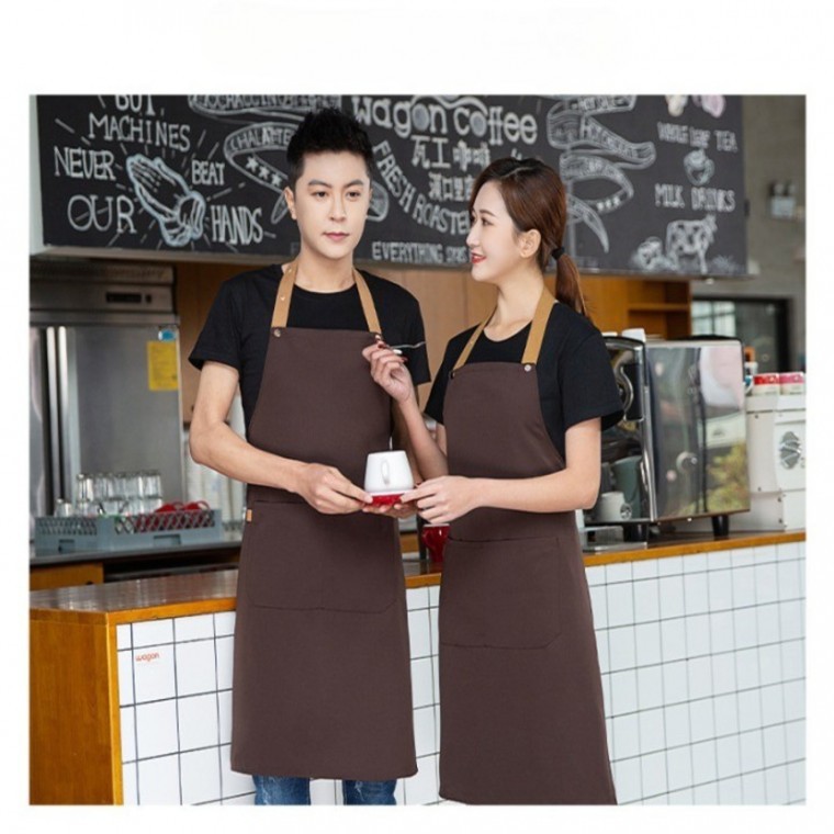 콩쓰몰리 바리스타 주방 카페 생활방수 베이직 캔버스 앞치마 편한 앞치마 미용 공방 유니폼 앞치마제작 - 메인 이미지