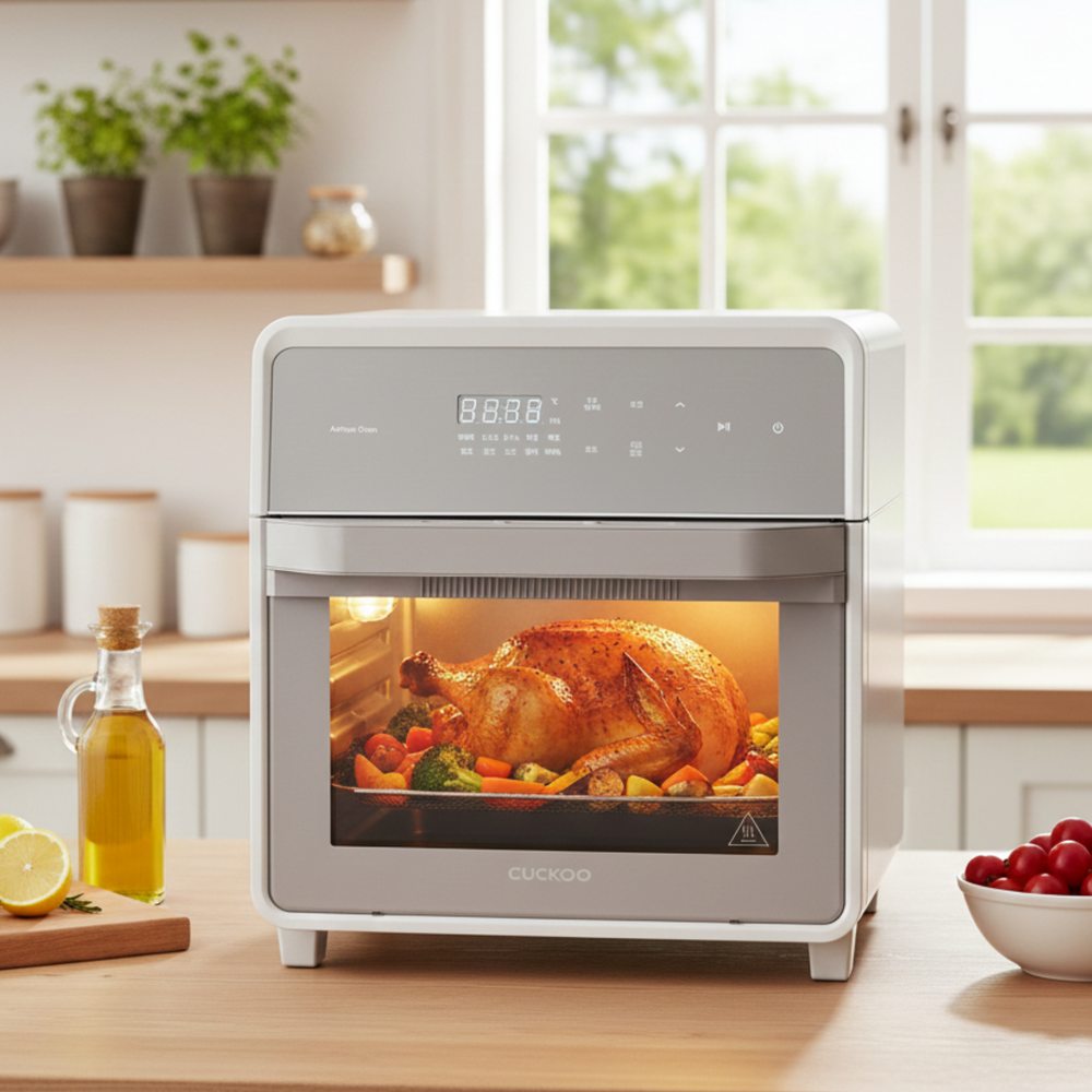 쿠쿠 15L 올스테인리스 오븐형 에어프라이어 노블 화이트 CAFO-DS1510GW 제품 이미지