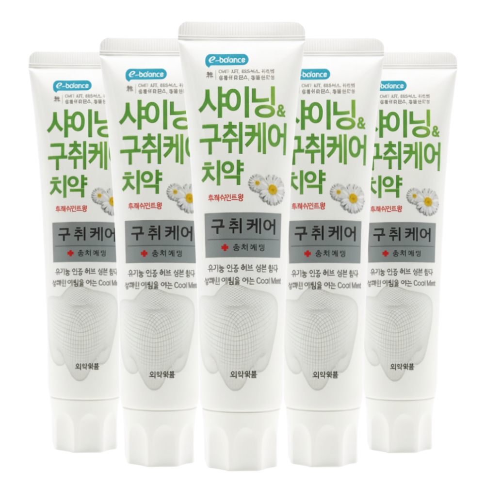 이밸런스 샤이닝 구취케어 유기농허브 비건치약 150g, 5개 - 상품 이미지