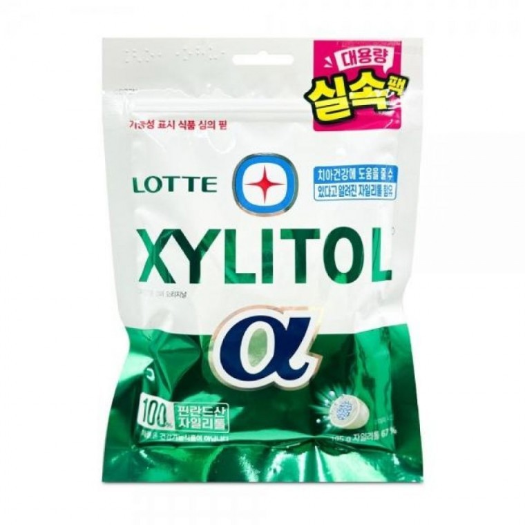 롯데 자일리톨 알파 195gx1봉 대용량실속팩 - 상품 이미지