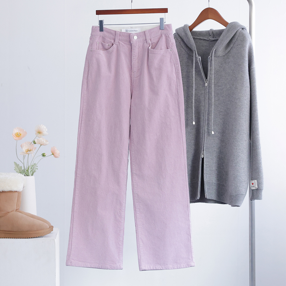 [오픈할인/정상가46800] 메벨 파스텔 코듀로이 겨울 데일리 일자핏 히든밴딩 팬츠 - 상세 이미지 3