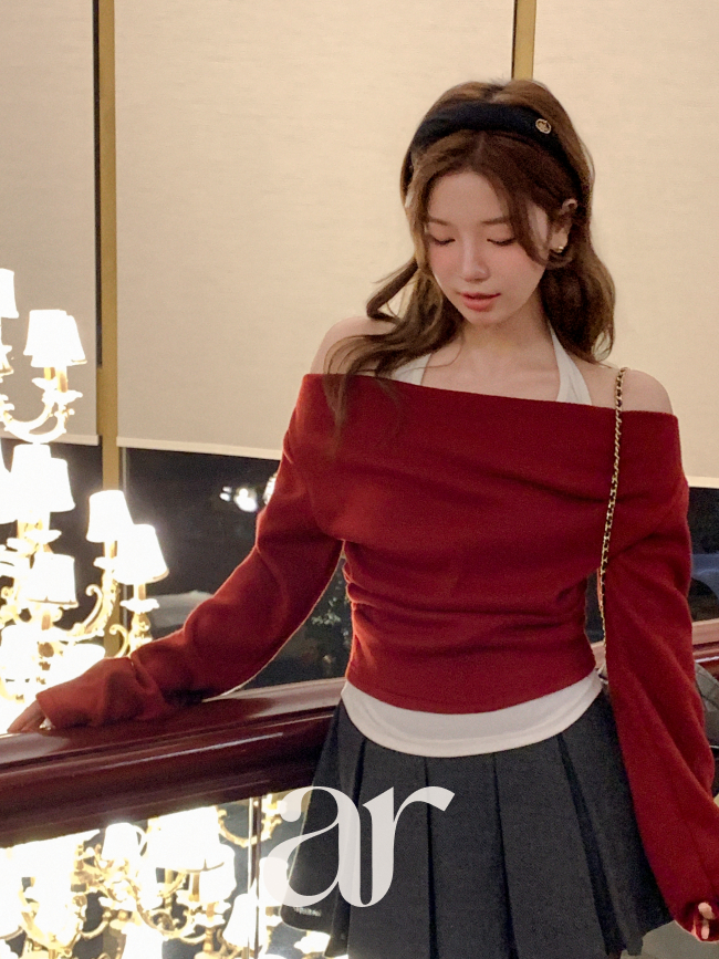 기모 홀터 셔링 레이어드 티셔츠 ts4787 - 상세 이미지 2
