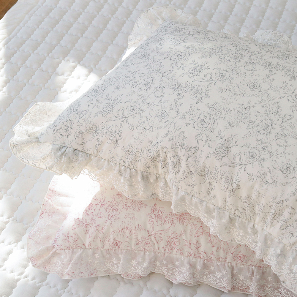 로지 플라워 워싱 고밀도 순면 모달 100 옥수수솜 프릴 레이스 사계절 차렵이불 SS