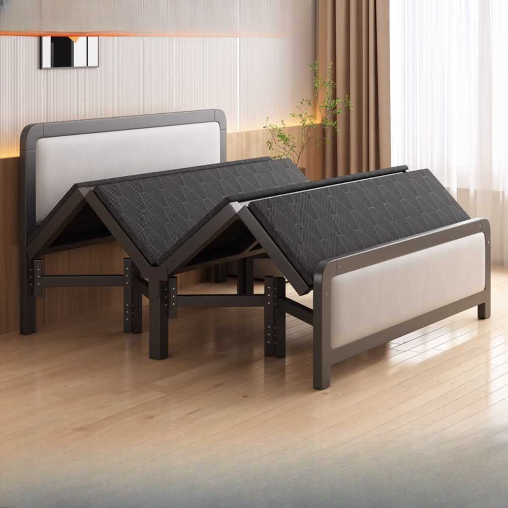 철제 침대프레임 접이식 폴딩 편리한 원룸 침대 베드 A형 100cm (블랙) - 상세 이미지 3