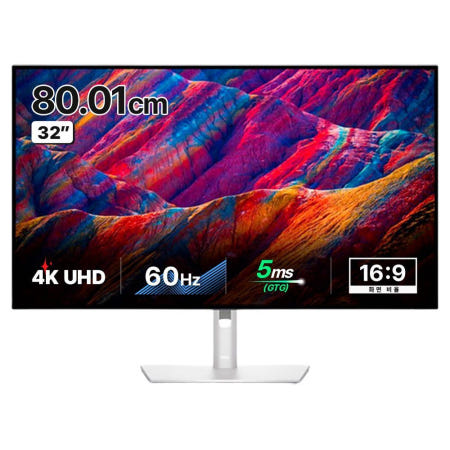 DELL 델 80.01cm 4K UHD 울트라샤프 USB C 초슬림베젤 모니터, U3223QE