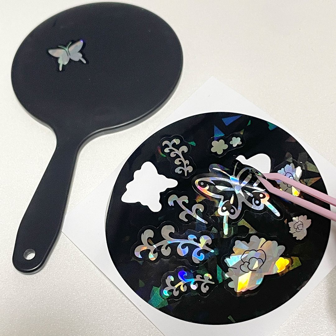 자개 스티커 손거울 만들기 DIY 키트 휴대용 나전칠기 전통공예품 한국 기념품 외국인 선물 이미지 8