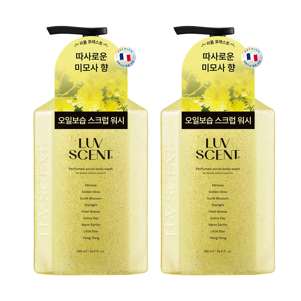 럽센트 퍼퓸 스크럽 워시?500ml 2개 플라워마켓 화이트 튤립향 +핸드워시?300ml 상품 이미지