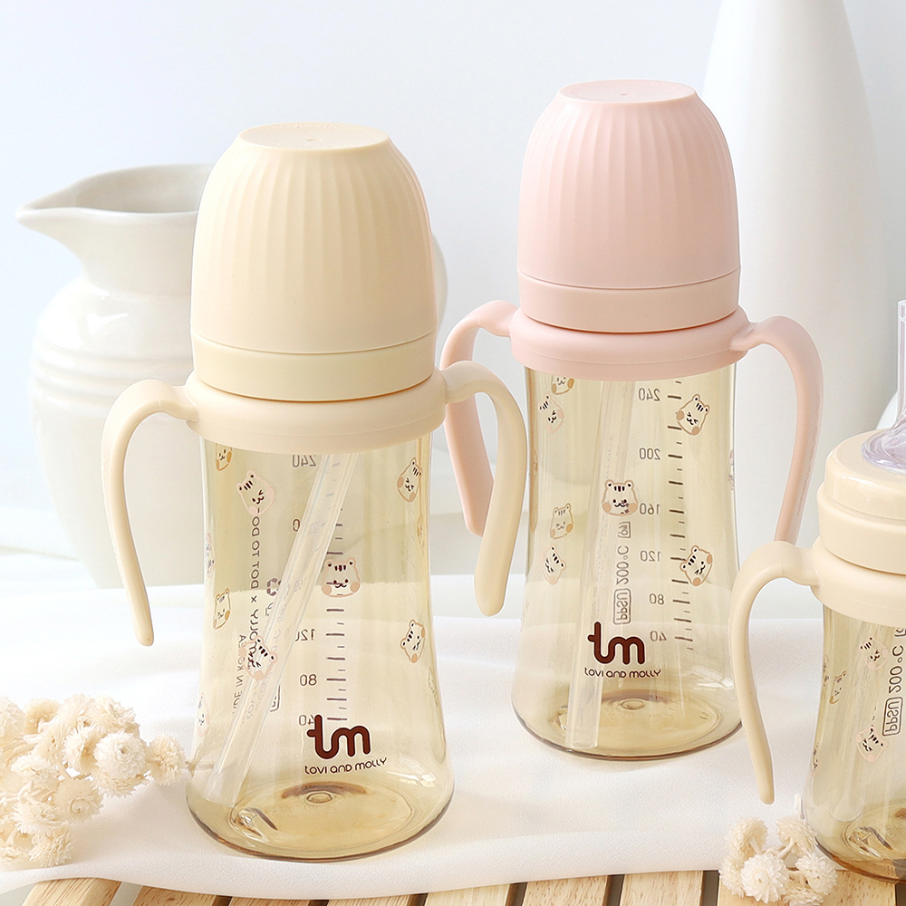 [토비앤몰리] 1+1 PPSU 새지 않는 아기 유아 이유식 자기주도 빨대컵