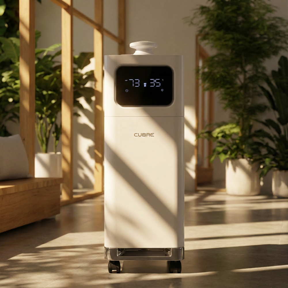 쿠오레 가열식 가습기 전기 17L 대용량 UV 가정용 사무실 원룸 CHM-UV17WN(화이트)