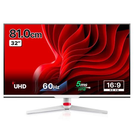 주연테크 4K UHD USB Type C 65W FreeSync HDR 모니터 화이트, 81cm, V32UE-E(일반)