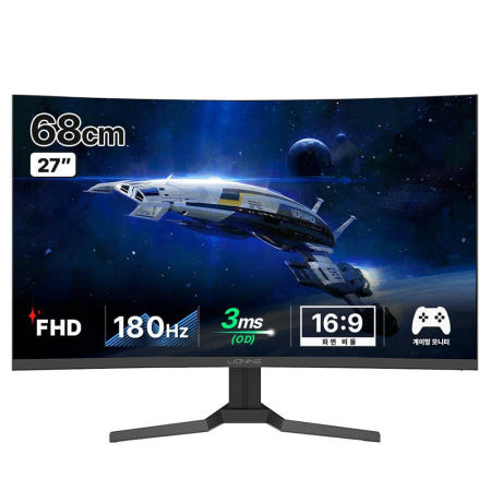 주연테크 주연테크 68cm FHD 180Hz 게이밍 커브드 모니터, X27FC-180