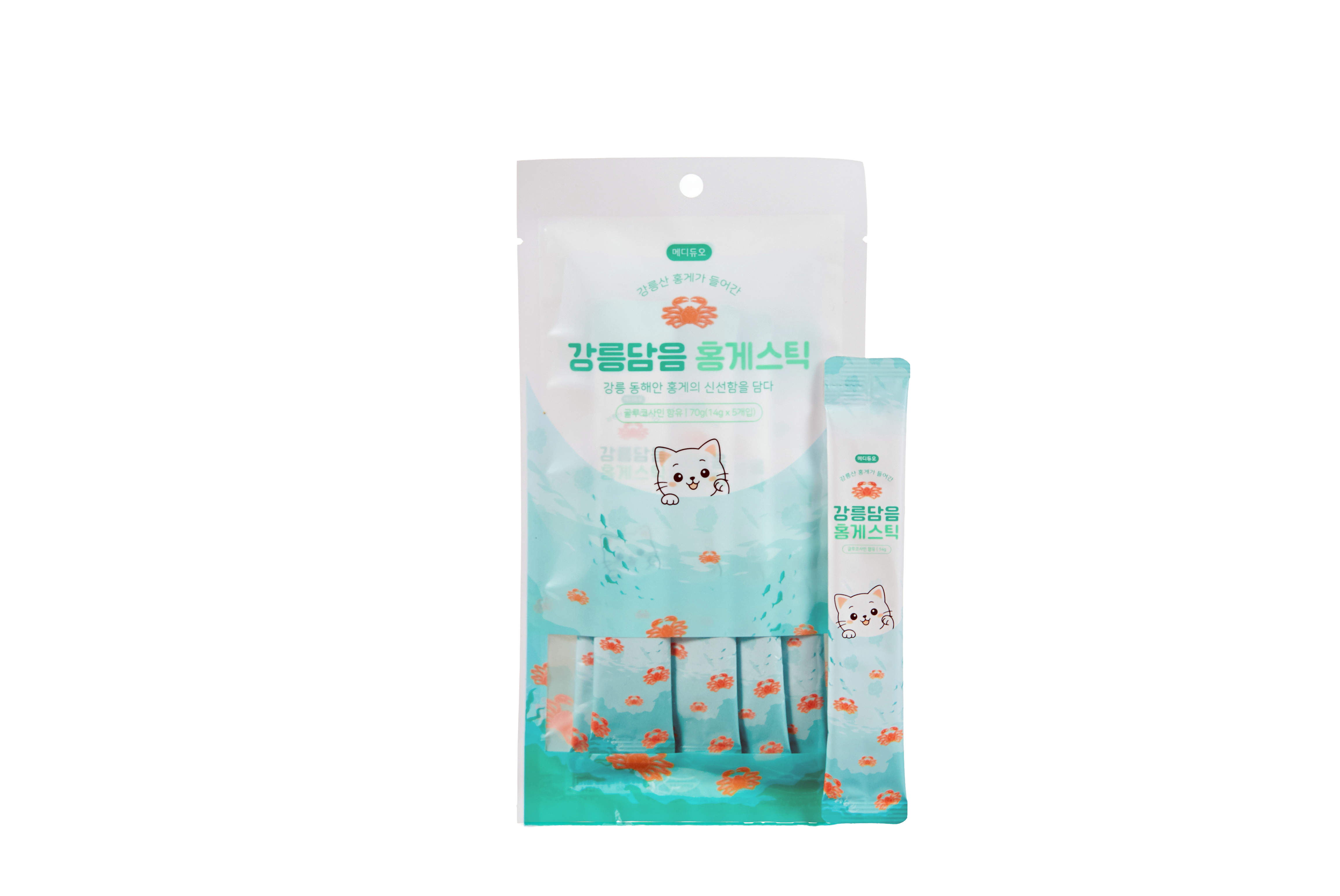 대용량 메디듀오 강릉담음 홍게스틱 짜먹는 고양이 간식 츄르 닭가슴살+연어 60p 이미지 6