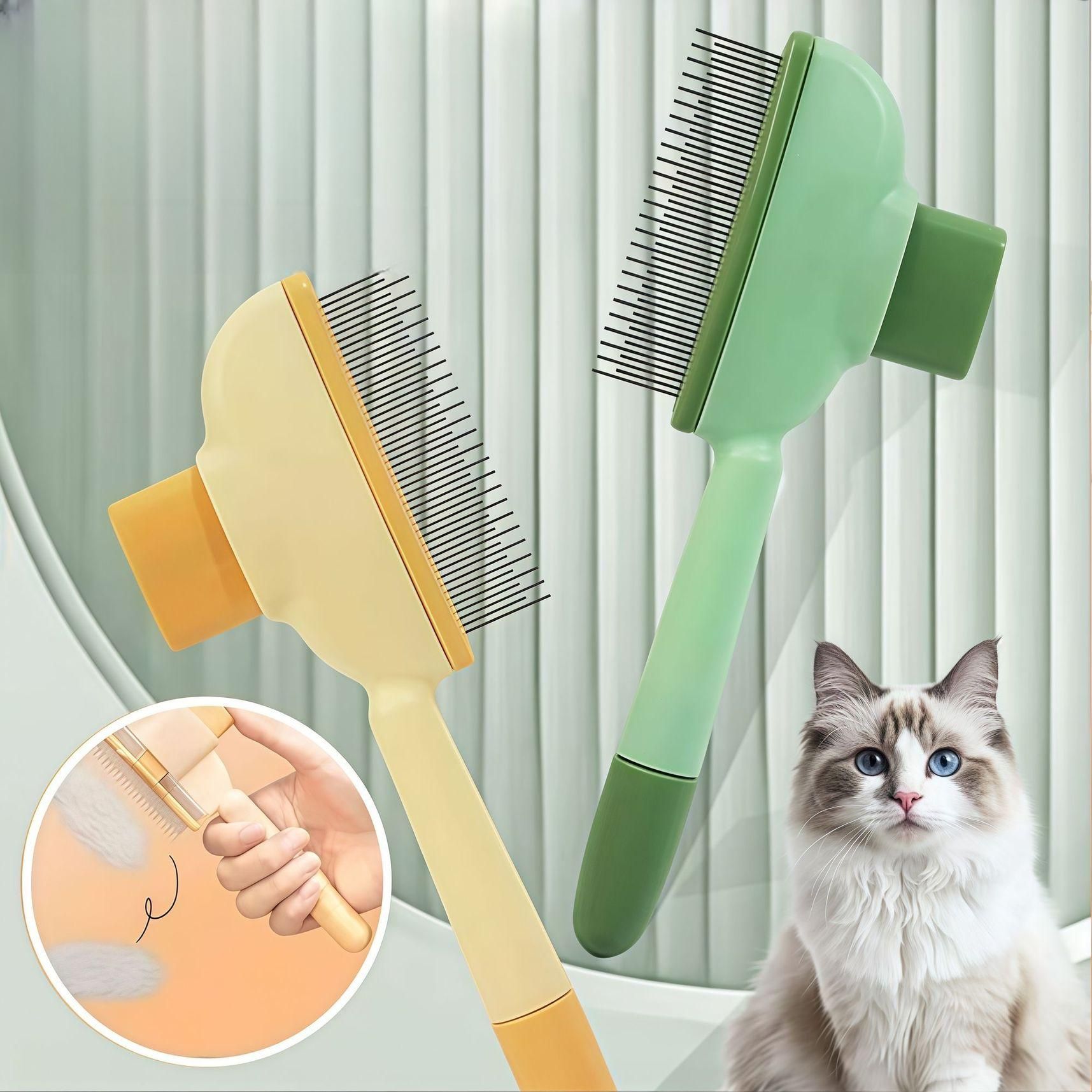 고양이 강아지 털제거기 털청소 빗 반려동물 긴털 제거 브러시 민트그린 - 상세 이미지 2