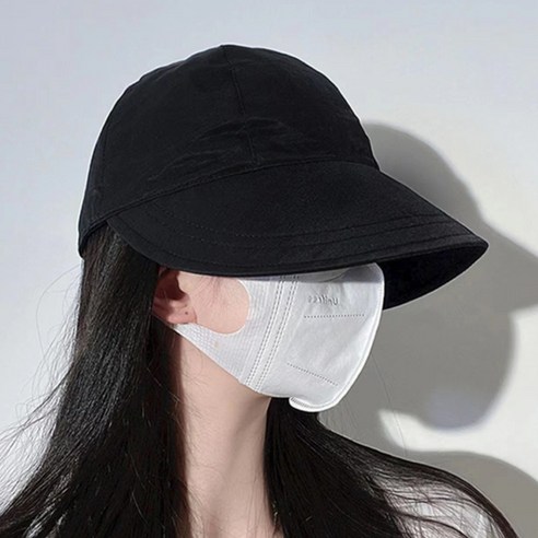 얼리포츠 여성용 큰 챙모자 캡모자 버킷햇, 블랙 - 상품 이미지