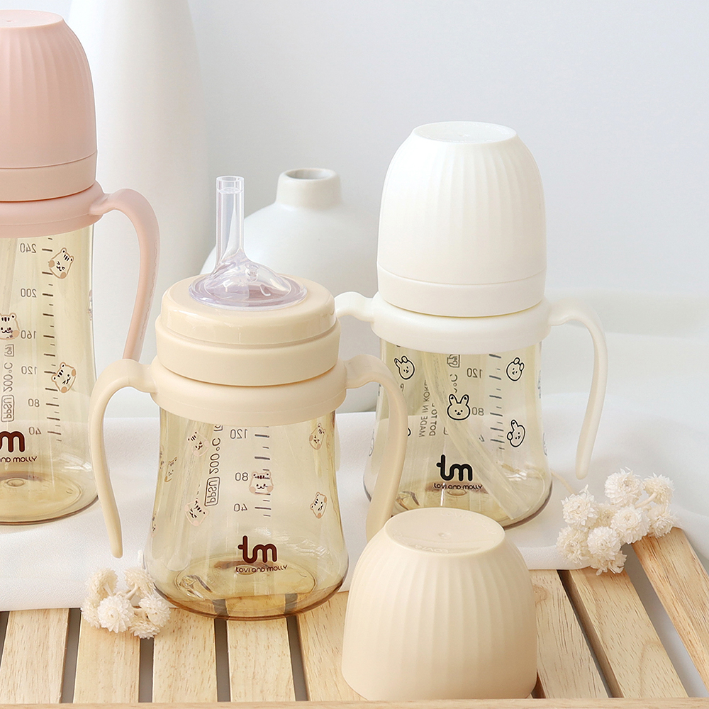 [토비앤몰리] 1+1 PPSU 새지 않는 아기 유아 이유식 자기주도 빨대컵