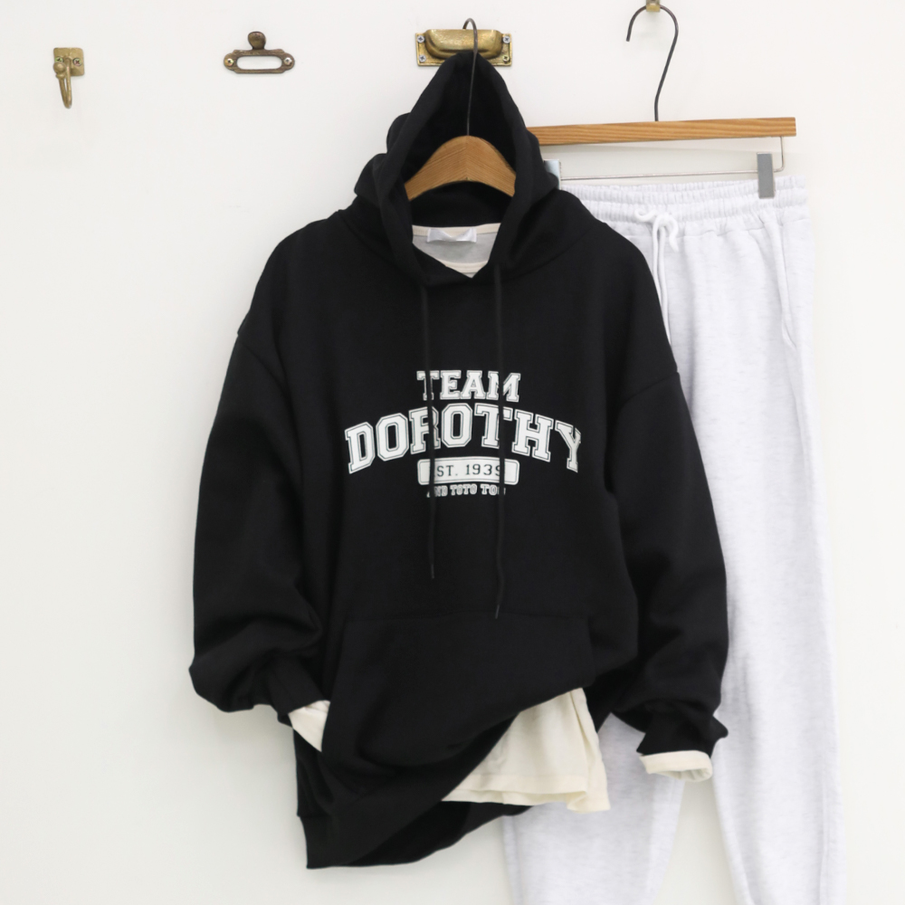 토토 포켓 기모 후드티셔츠 스트링 캐쥬얼 빅사이즈 오버핏 이미지 3