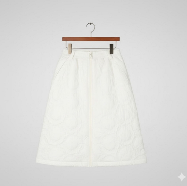 핑 골프웨어 여성 겨울 장지퍼 포인트 골프 퀄팅 패딩 스커트 - 상세 이미지 3